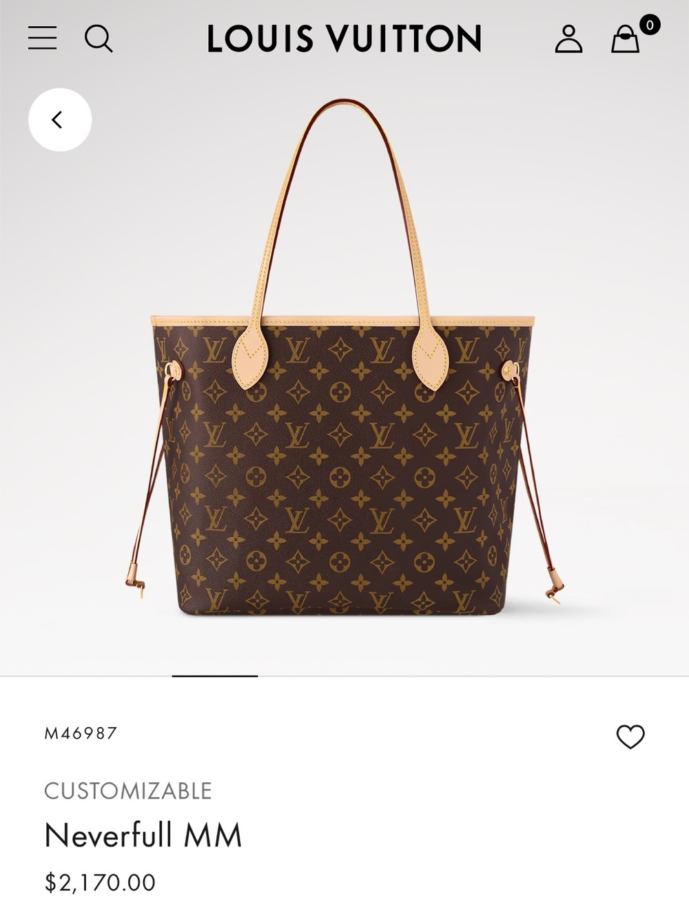 LOUIS VUITTON Neverfull MM Tote Bag Purse Monogram MSRP $2,170 Cherry Interior